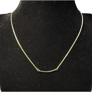LOFT Gold Tone Curved Bar Necklace Adjustable 14–16 Inch